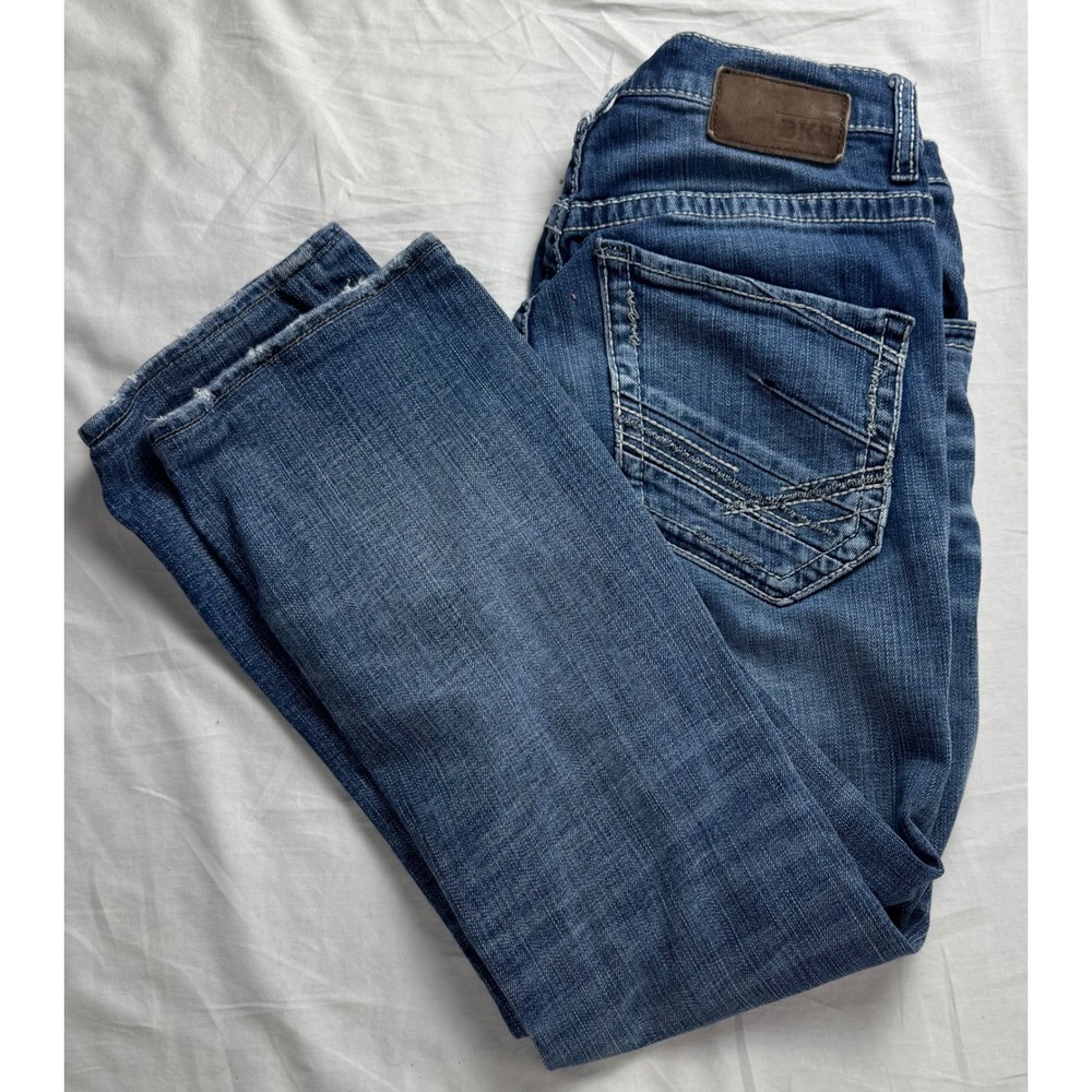 BKE Denim Jake Straight Leg Jeans Women's Size 29S Blue Distressed